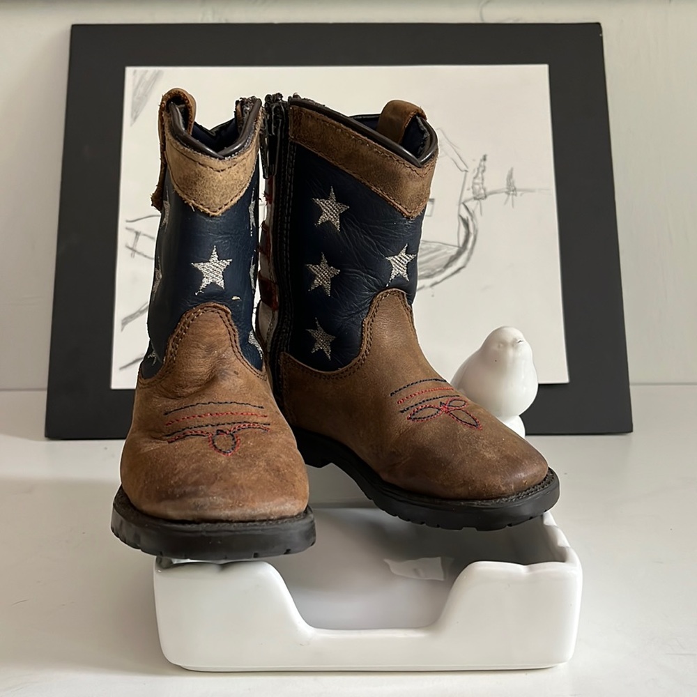 Smoky Mountain Toddler Vintage Brown Stars & Stripes Square Toe Western …